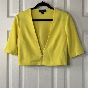 Perceptions New York Women’s Front Zip Cropped Business Casual Blouse Size M